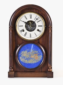 A Noah L. Brewster shelf clock with Joseph Ives tin plate movement