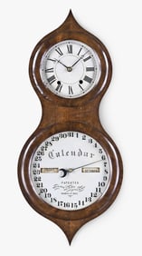 A Seth Thomas Clock Co. Office Calendar No. 3 or Peanut hanging clock