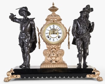 An Ansonia Clock Co. Don Caesar and Don Juan mantel clock