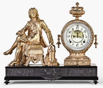 An Ansonia Denis Papin mantel clock