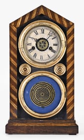 An E. Ingraham & Co. Mosaic Doric mantel clock
