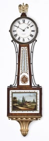 A Waltham banjo clock signed on dial Waltter Durfee