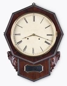 A Chauncey Jerome octagon wall clock