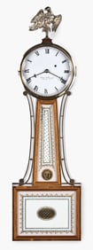 An Elmer Stennes patent timepiece or banjo clock