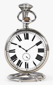 An early 20th century goliath watch with cobra stand