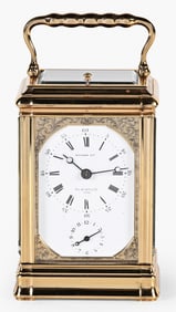 A mid 19th century grand sonnerie carriage clock by Bourdin