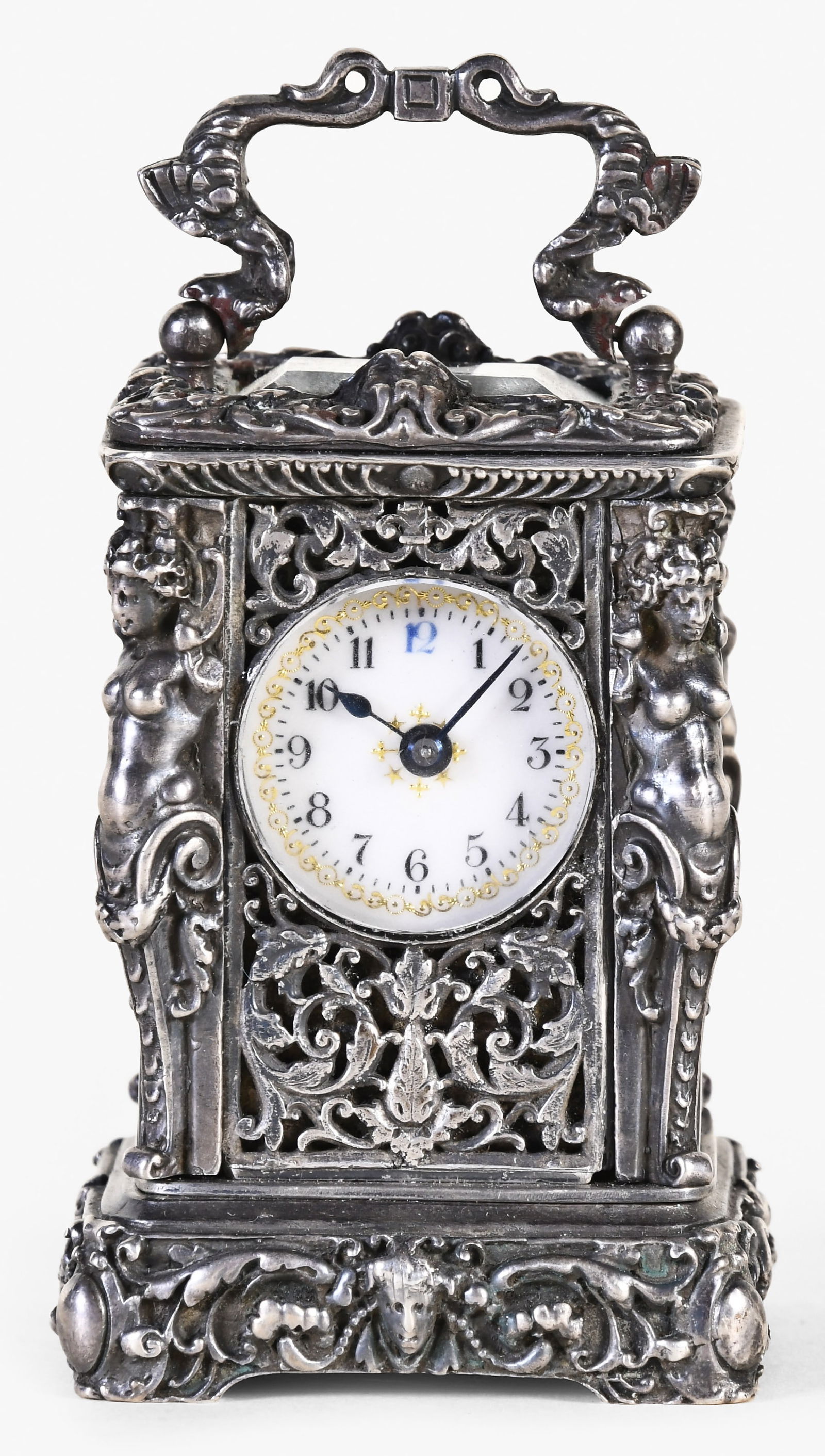 A miniature French silver carriage clock (1 of 7)