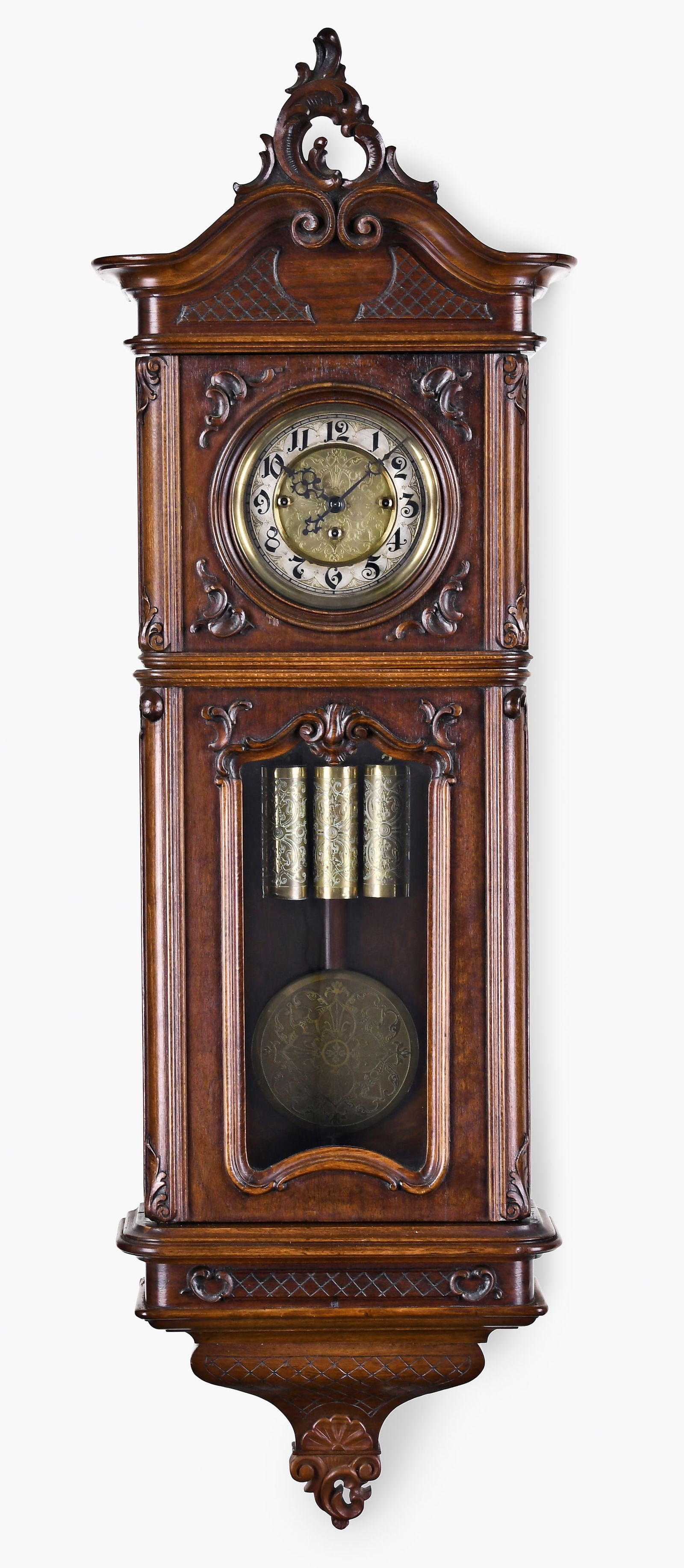 A Gustav Becker Vienna style quarter striking wall clock in a baroque style split case (1 of 8)