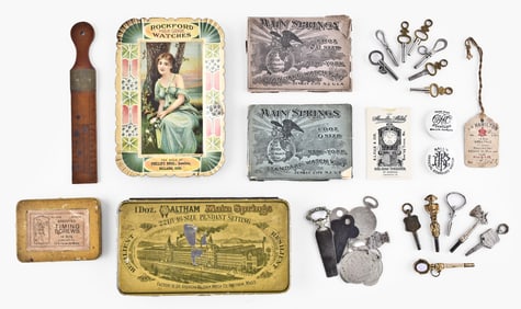 A small lot of horological ephemera and tools