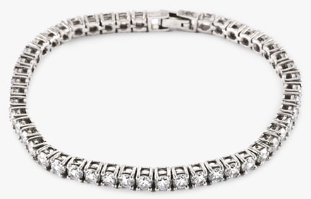 A 20th century platinum and cubic zirconia tennis bracelet
