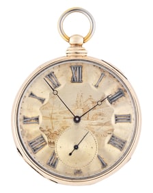 A mid 19th century gold Swiss pocket watch for Cooper London