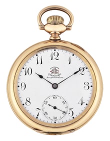 An early 20th century Ball Waltham Order of Railway Conductors pocket watch