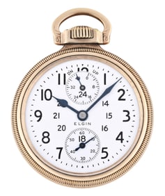 A 16 size 21 jewel Elgin B.W. Raymond pocket watch with wind indicator