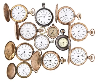 A lot of twelve American lady's pocket watches
