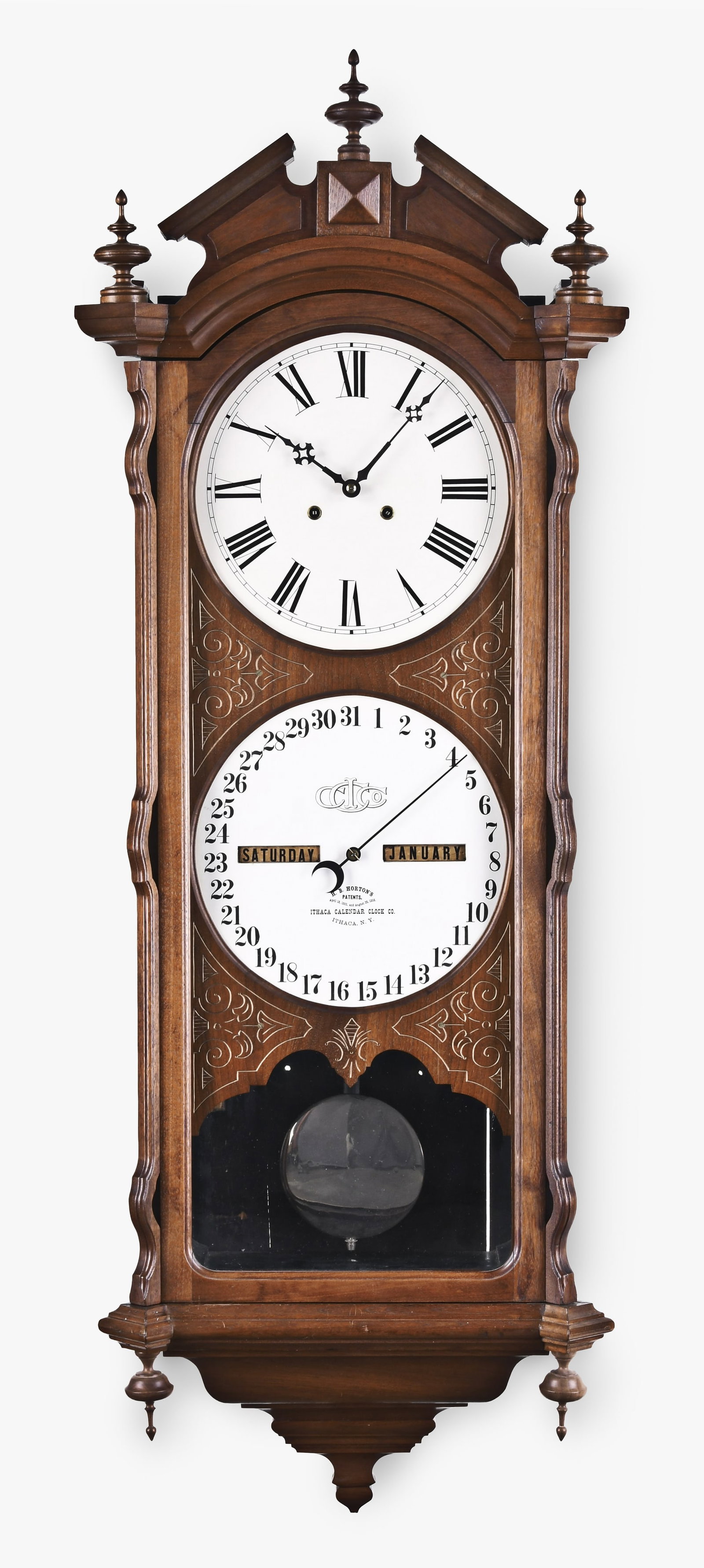 An Ithaca Calendar Clock Co. No. 2 Bank hanging clock (1 of 10)