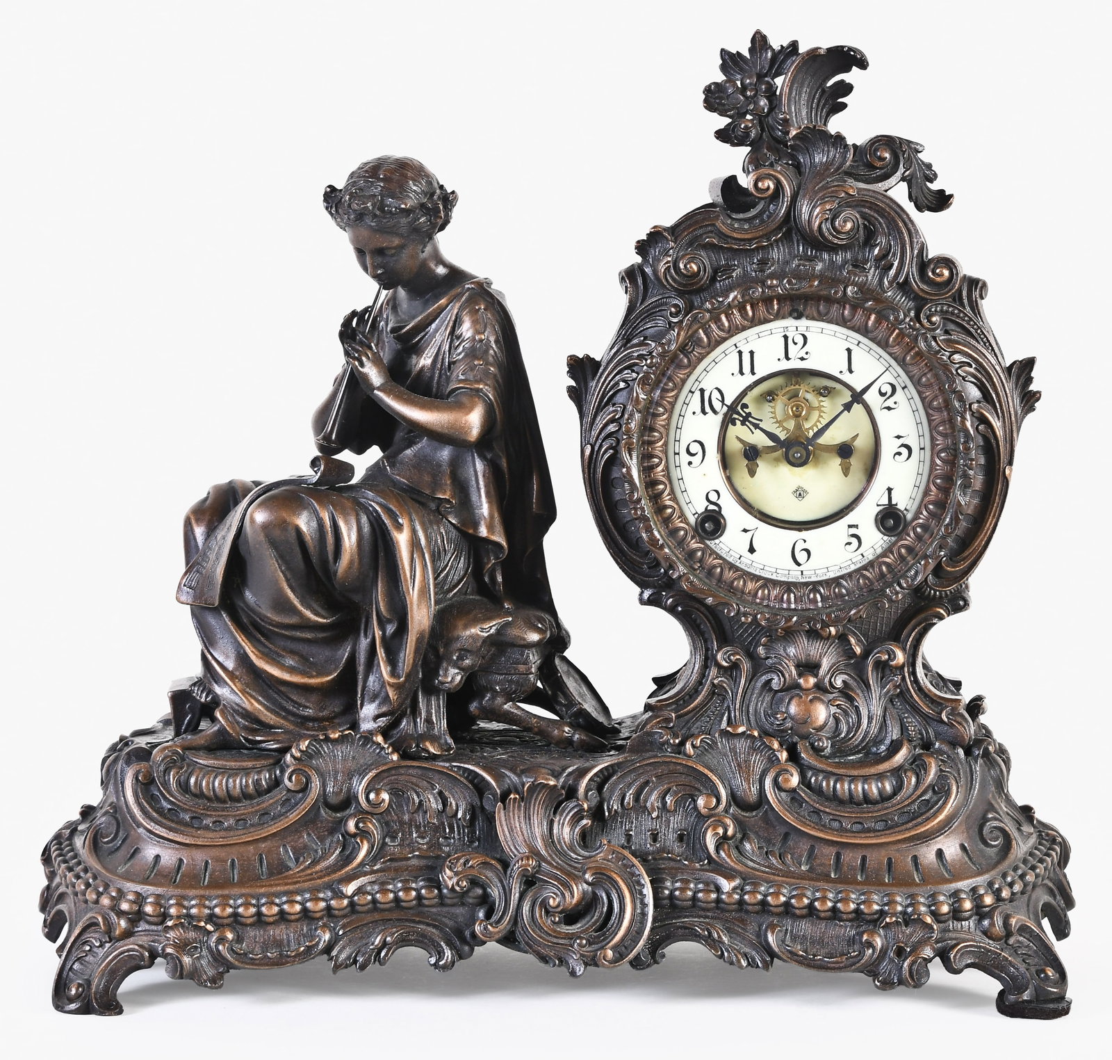 An Ansonia Fantasy figure clock (1 of 6)