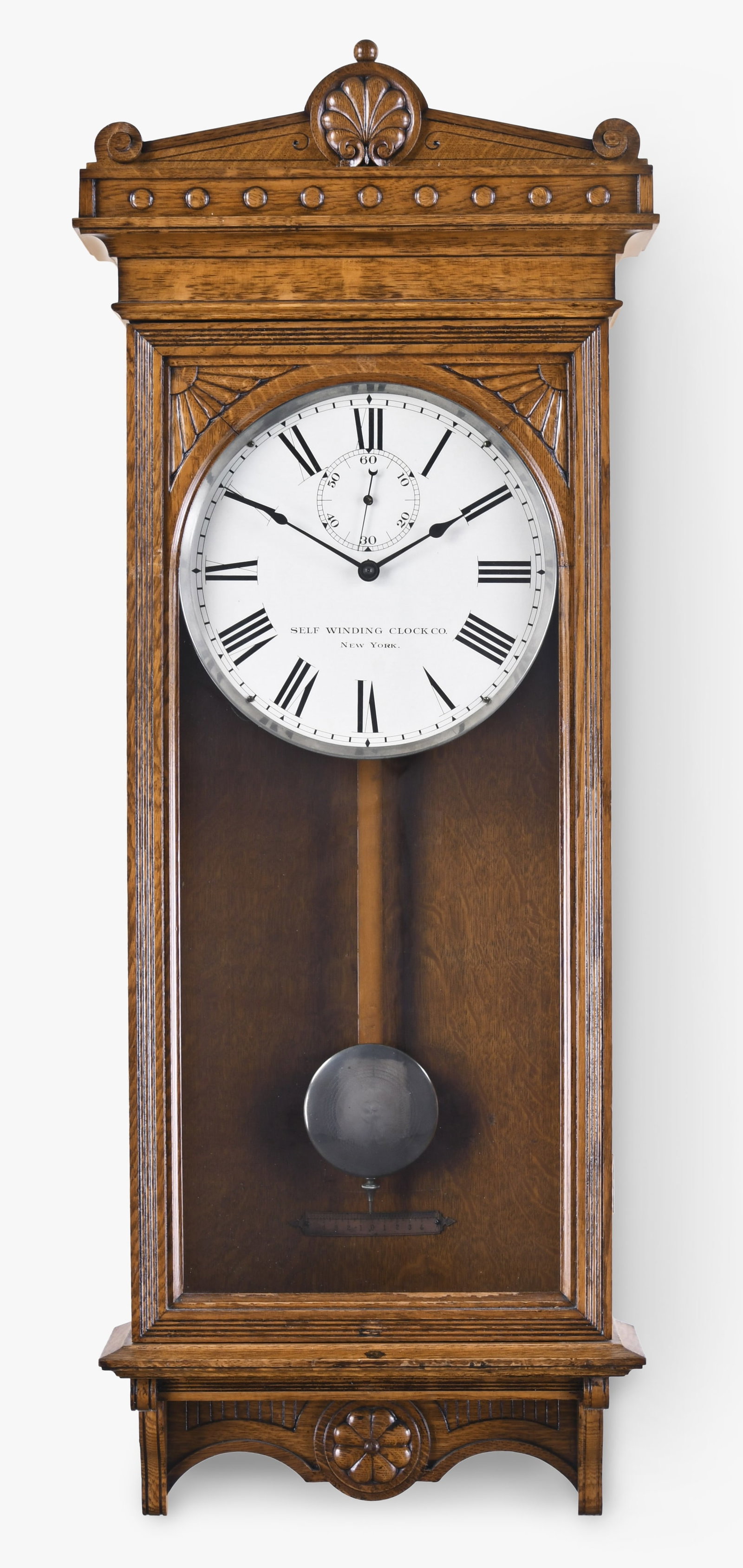 A Self Winding Clock Co. Regulator No. 18 hanging clock (1 of 7)