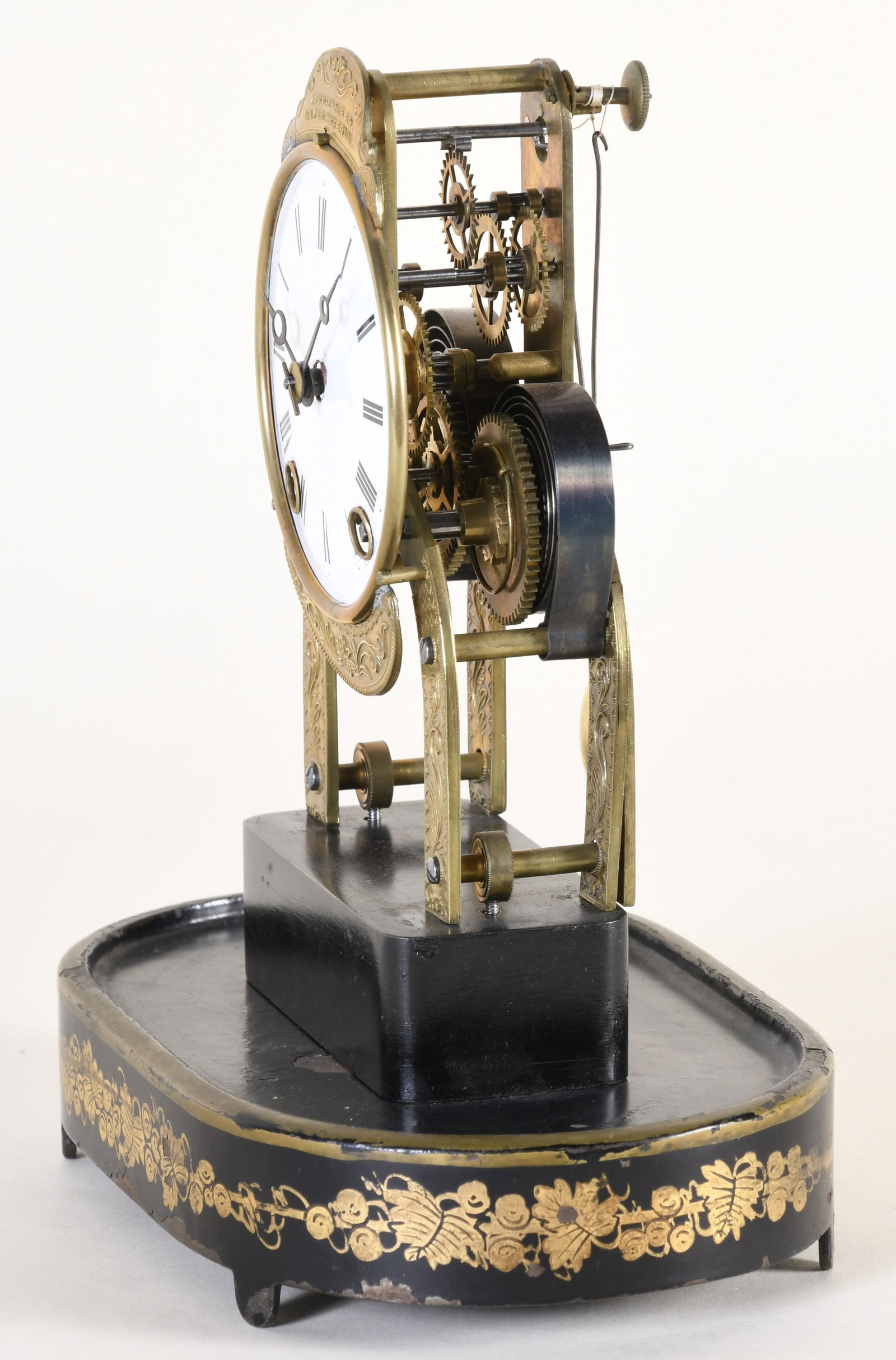 A Terry Clock Co. skeleton clock - 3