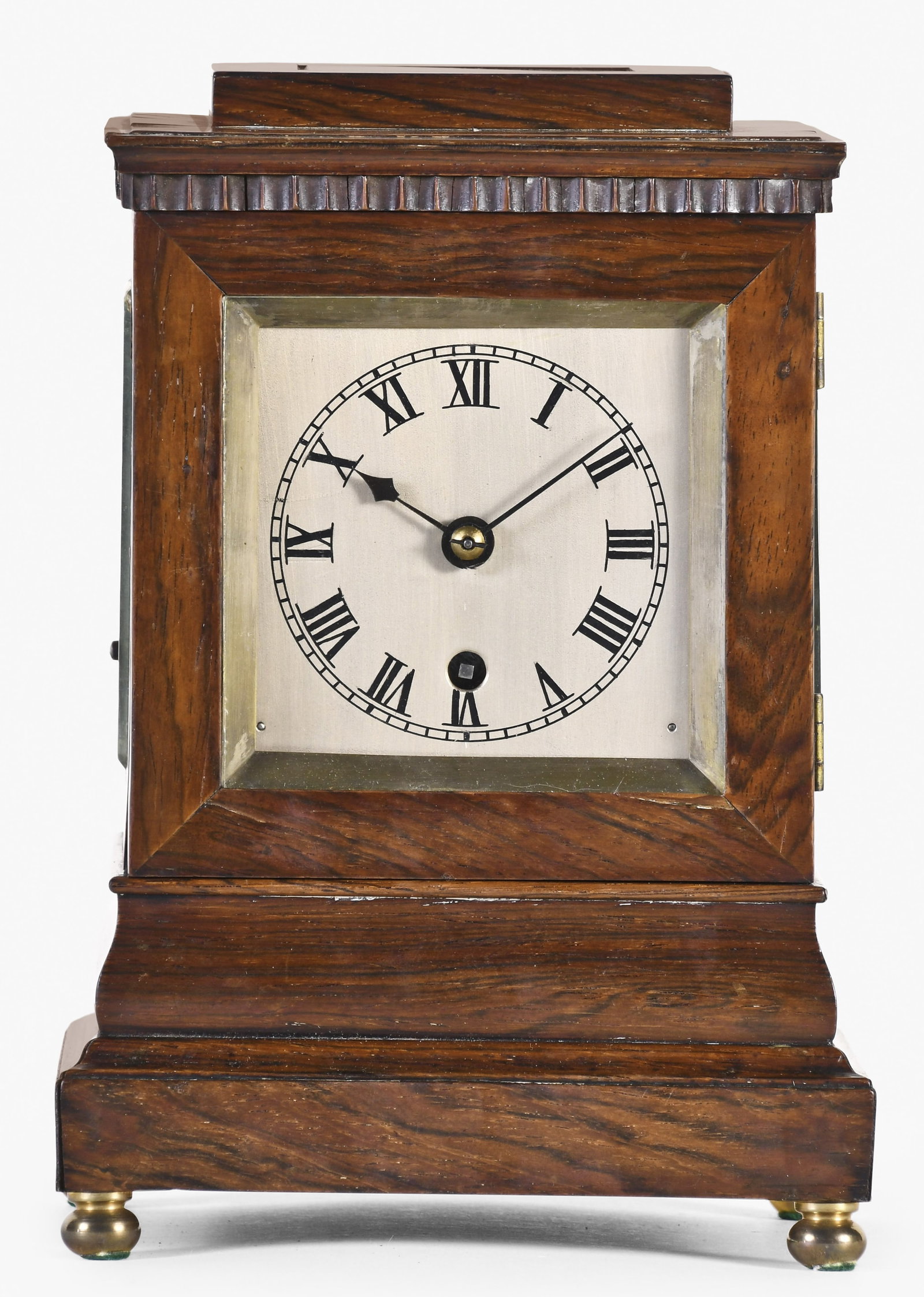 A mid 19th century English rosewood library clock (1 of 6)