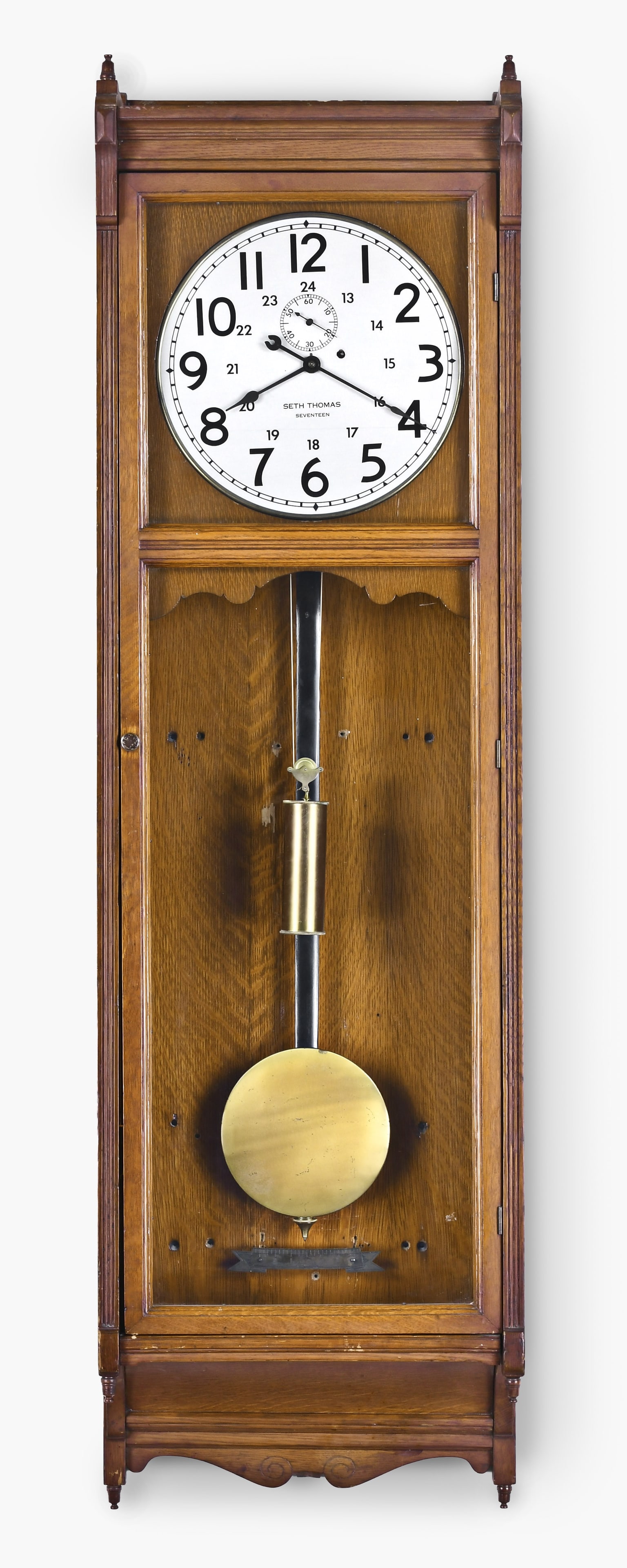 A Seth Thomas Regulator No. 17 hanging clock (1 of 8)