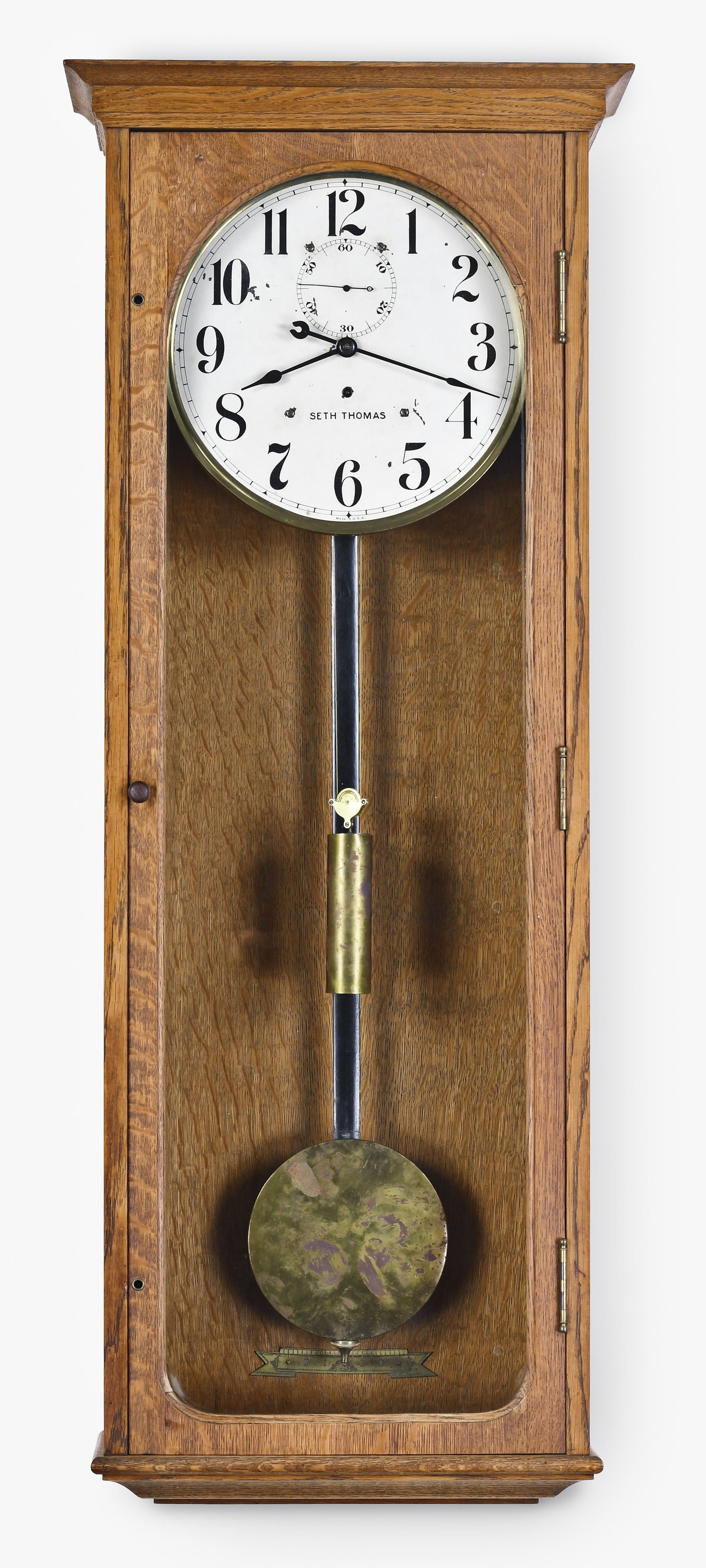 A Seth Thomas Regulator No. 70 wall clock (1 of 8)