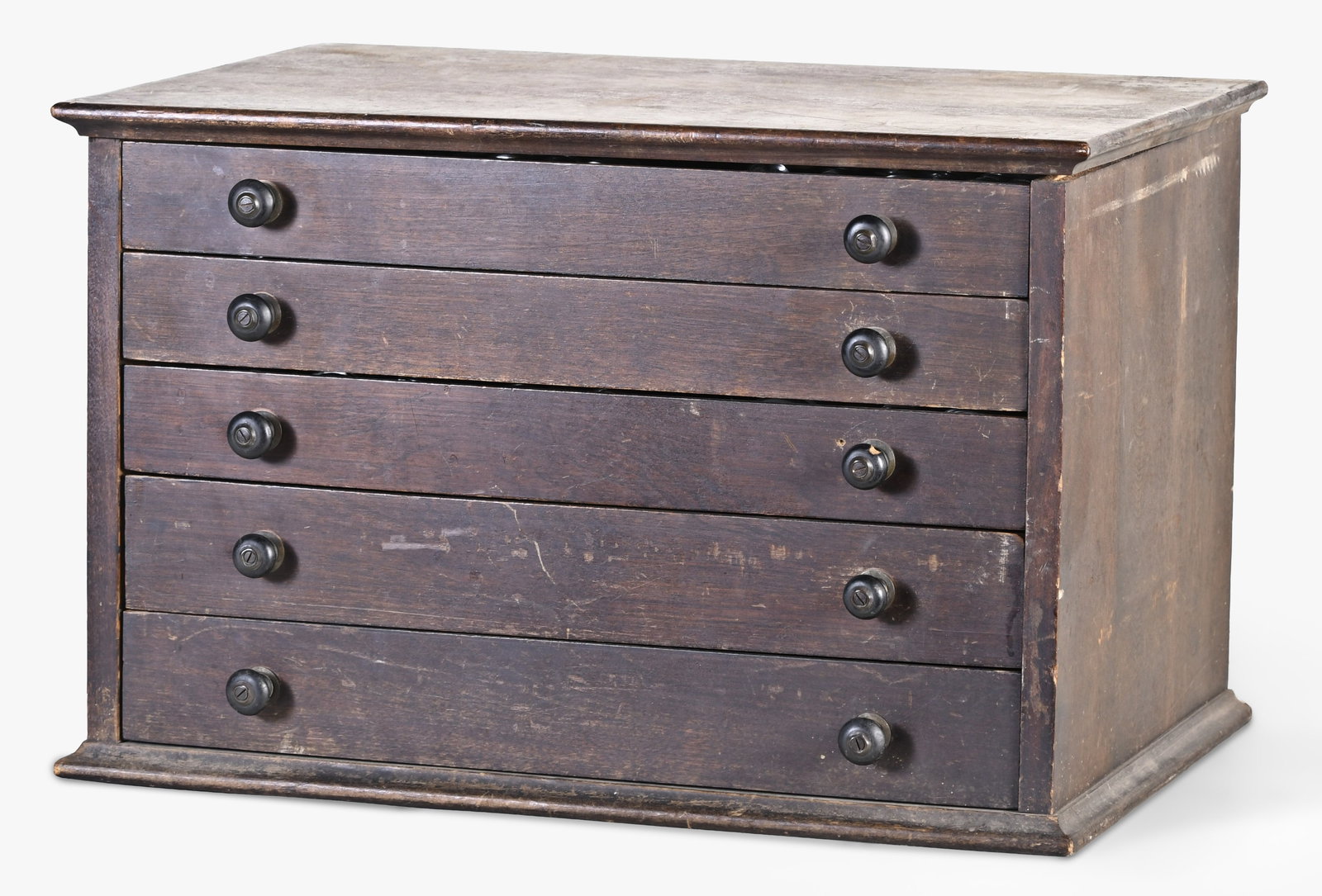 A watchmaker's five drawer crystal cabinet with contents (1 of 5)