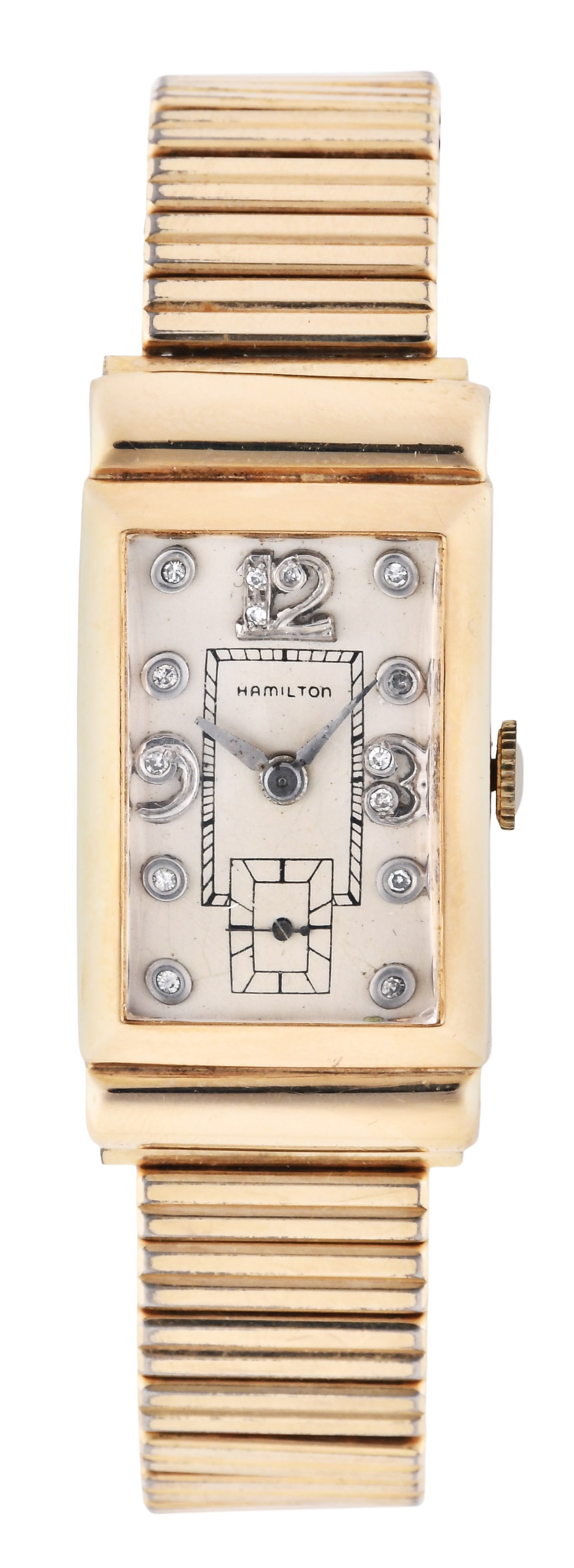 A mid 20th century Hamilton wrist watch with diamond dial (1 of 6)