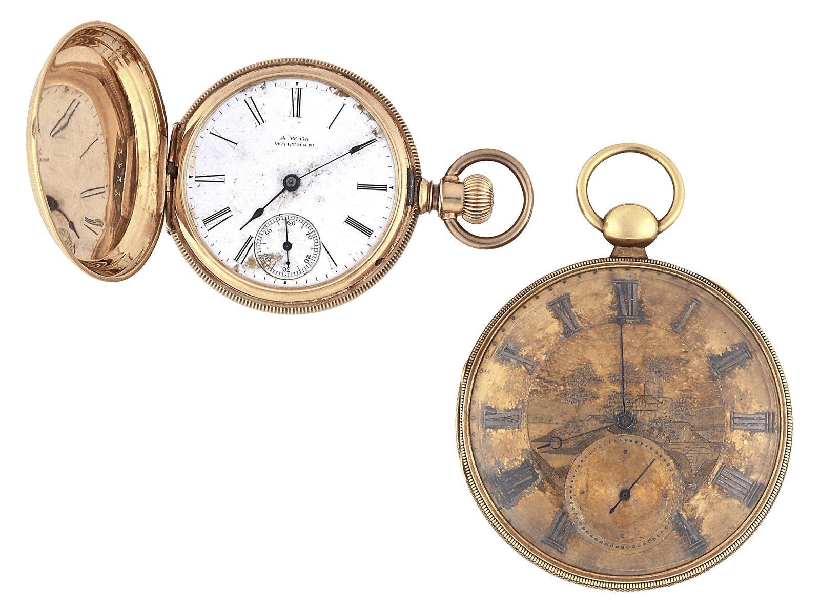 A lot of two 14 karat gold pocket watches (1 of 3)