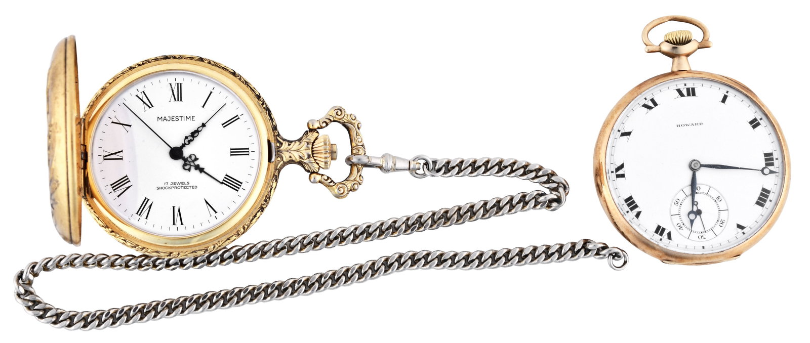A lot of two pocket watches including a 14 karat gold Howard Keystone (1 of 3)