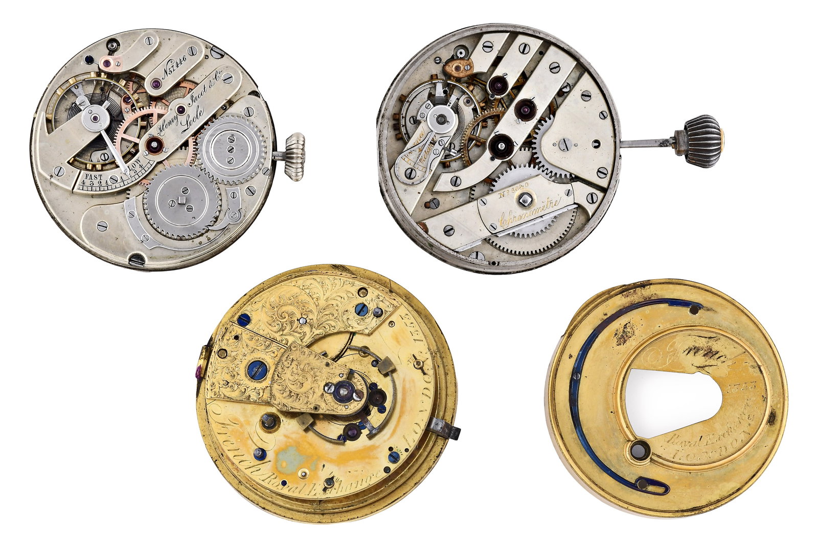 A lot of three pocket chronometer movements including on by French London (1 of 2)