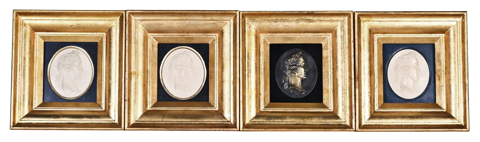 A lot of wax and bronze profile portraits of Washington Jefferson and Lincoln by Donna Weaver (1 of 2)