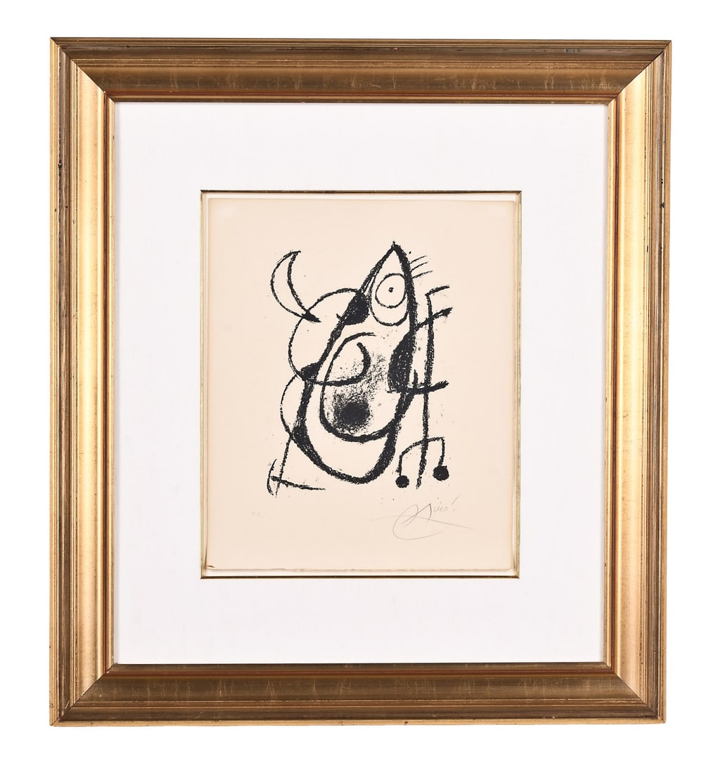 A late 20th century hors commerce monochrome lithograph by Joan Miro (1 of 4)