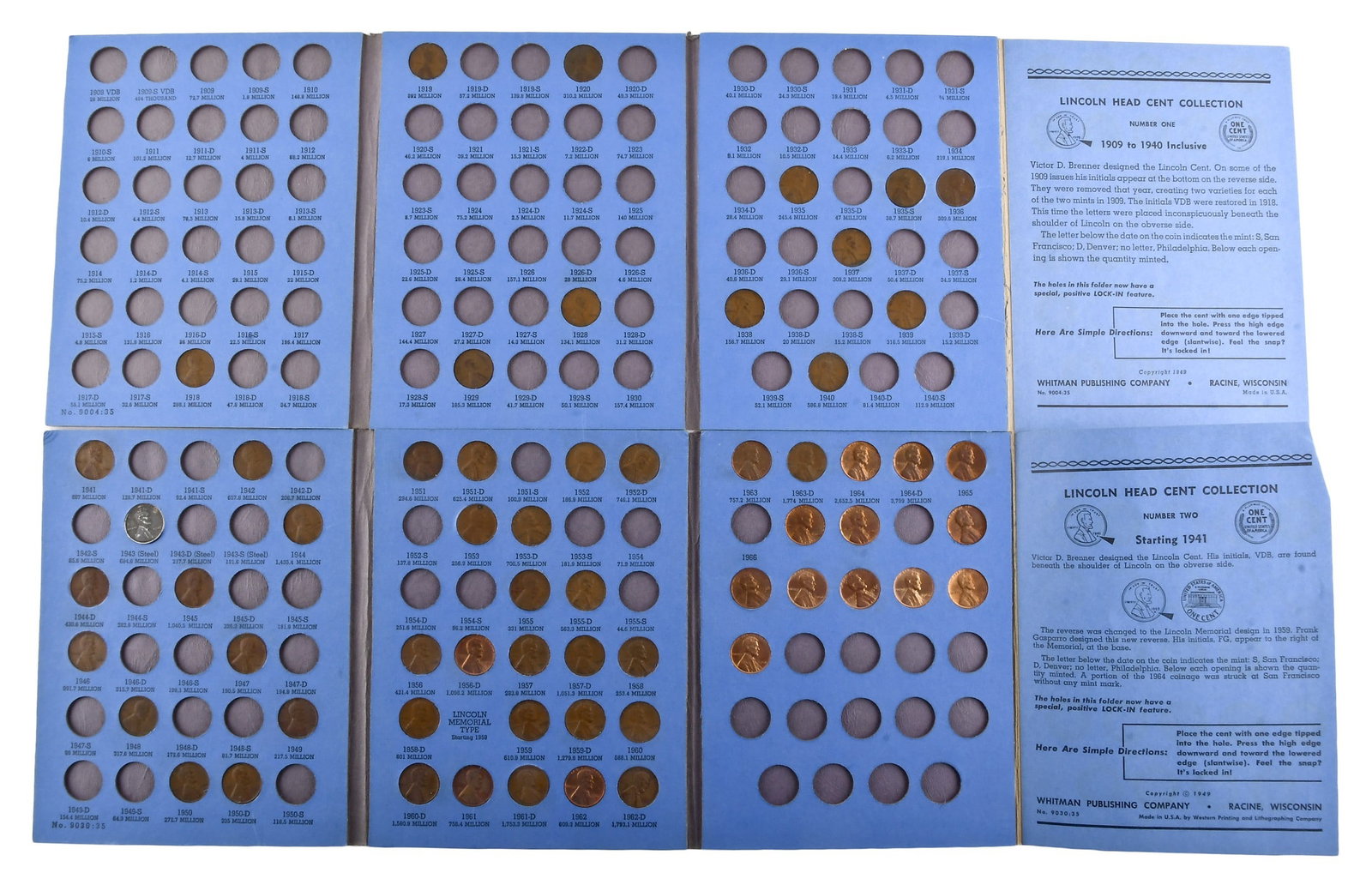 A lot of twelve incomplete United States coin collection sets (1 of 9)