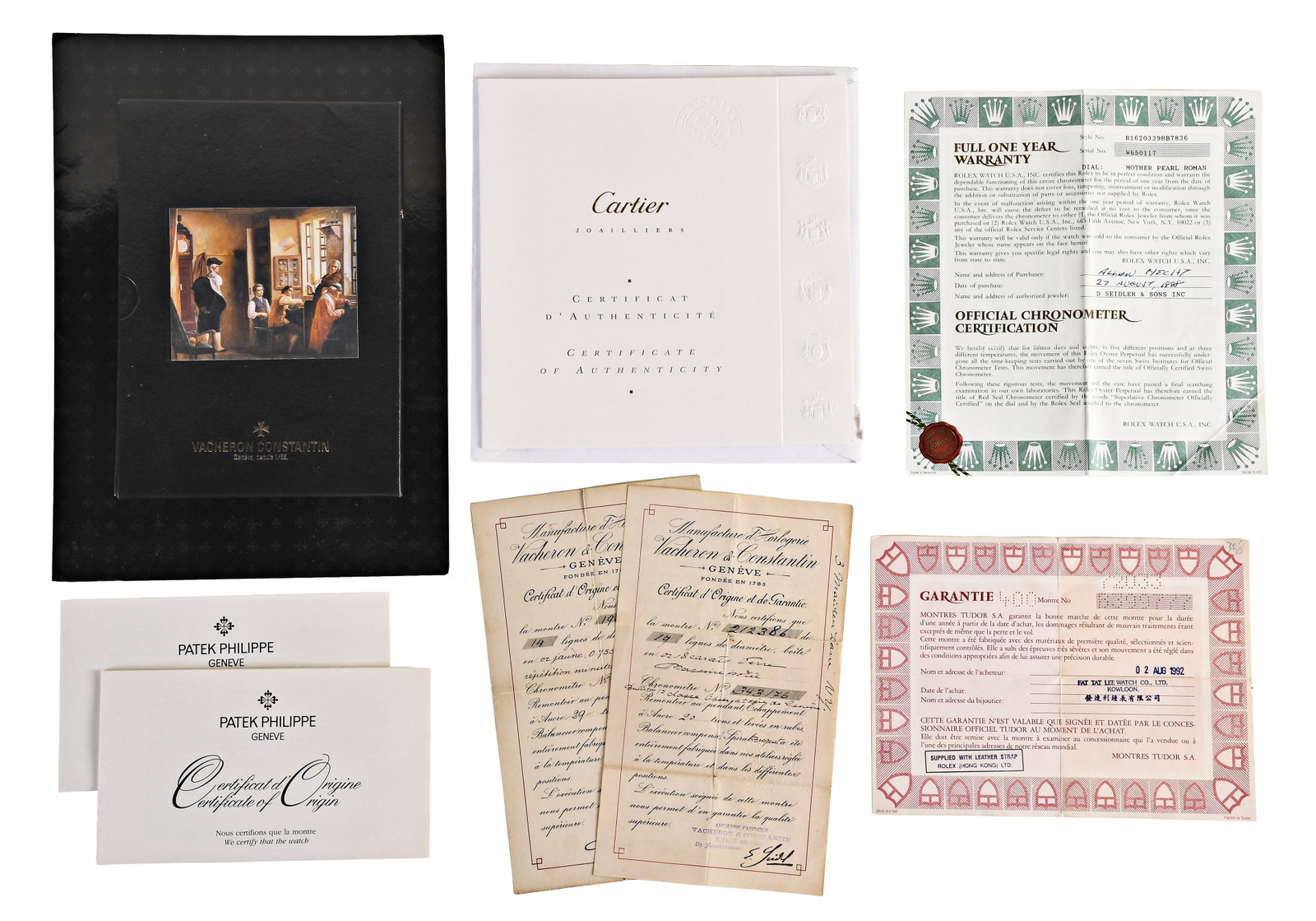 Extracts and certificates from Patek Philippe, Cartier, Tudor, Vacheron & Constantin and Rolex (1 of 7)
