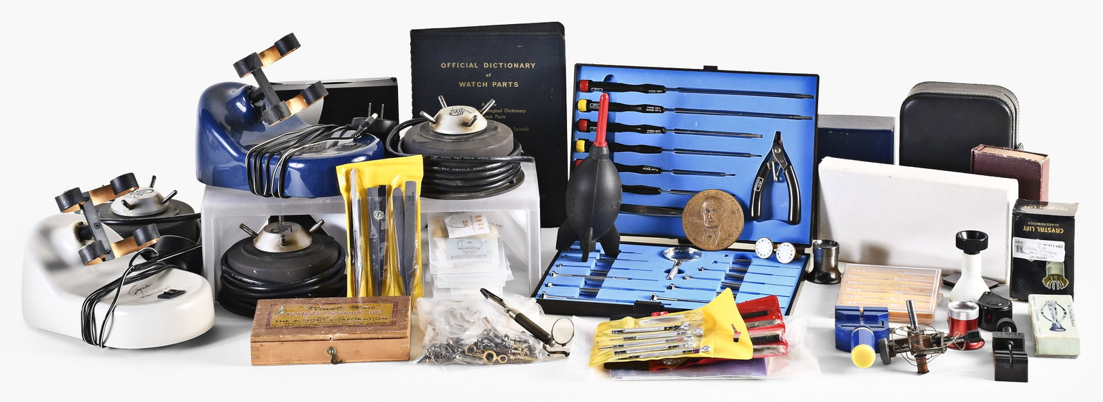 A small lot of watchmaker's parts and tools (1 of 1)