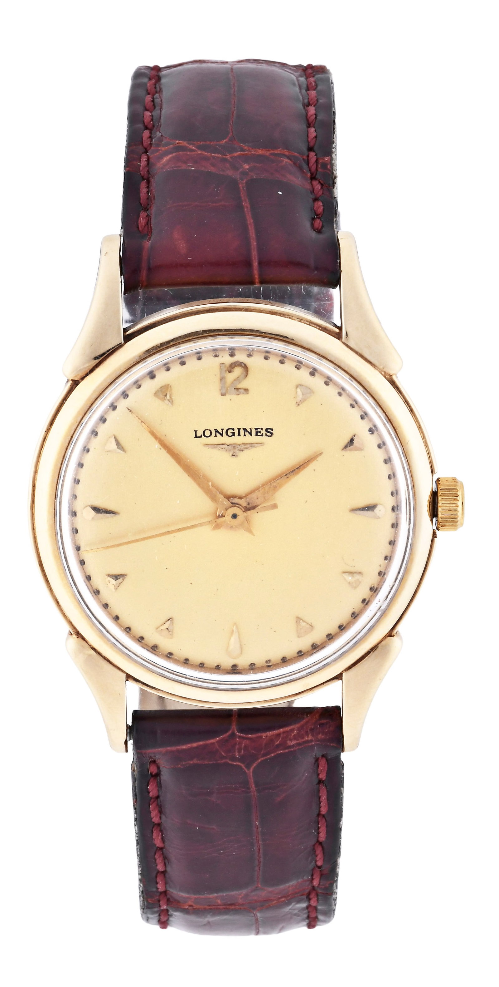A mid 20th century gold Longines wrist watch (1 of 5)