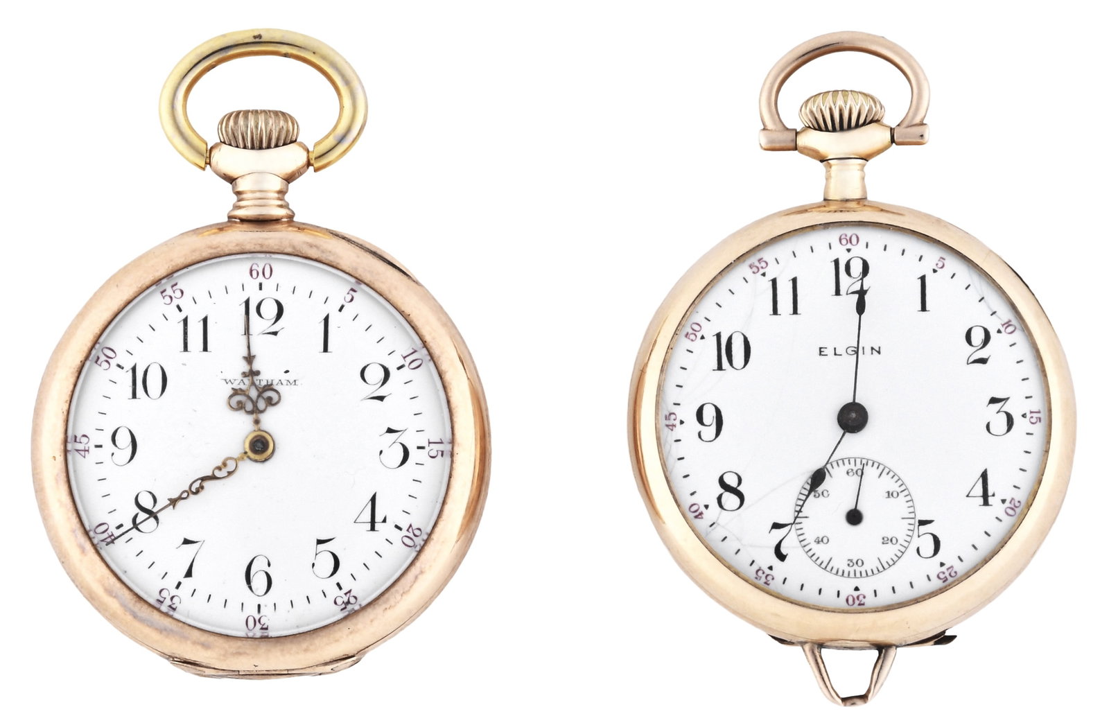 A lot of two early 20th century American gold pendant watches (1 of 3)