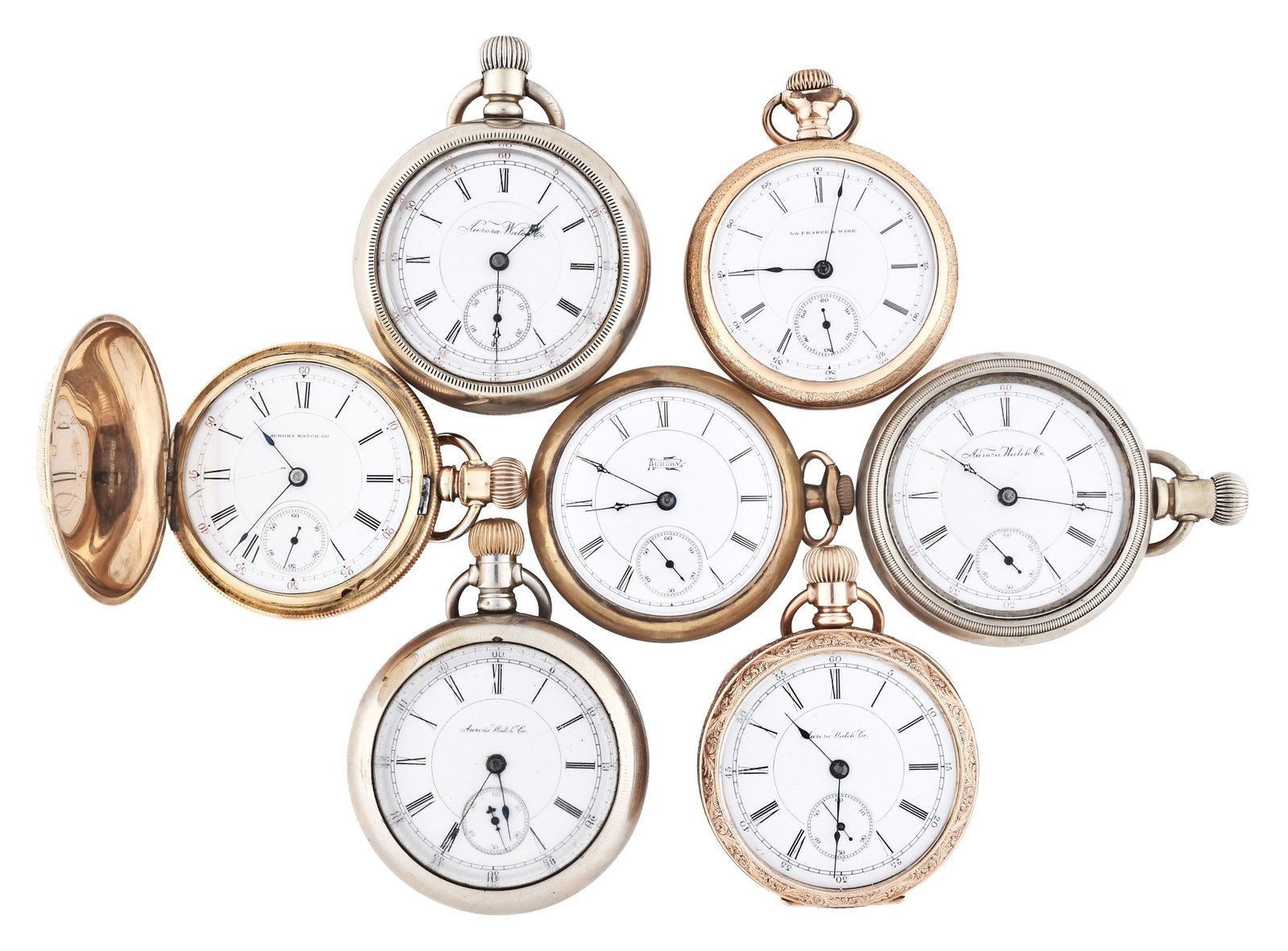 A lot of 18 size Aurora pocket watches (1 of 3)