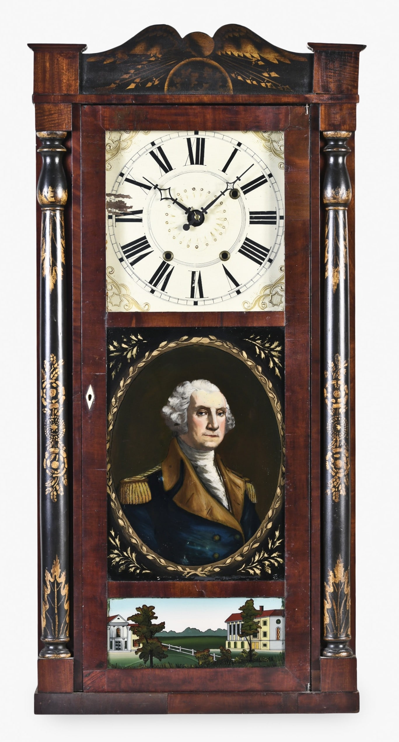 A Chauncey Jerome Bristol half column and splat shelf clock (1 of 8)