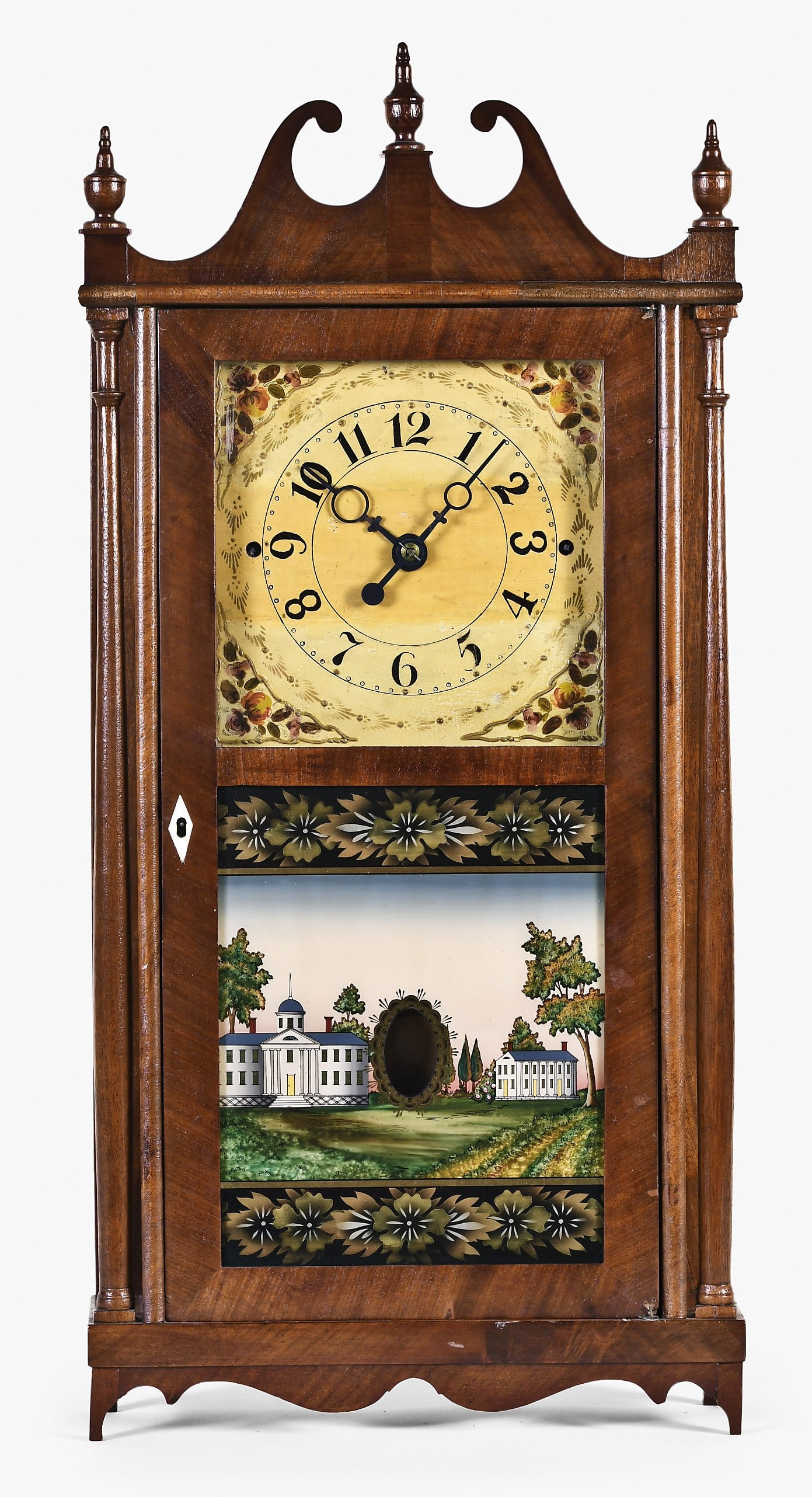 An Erastus Hodges pillar and scroll shelf clock (1 of 7)