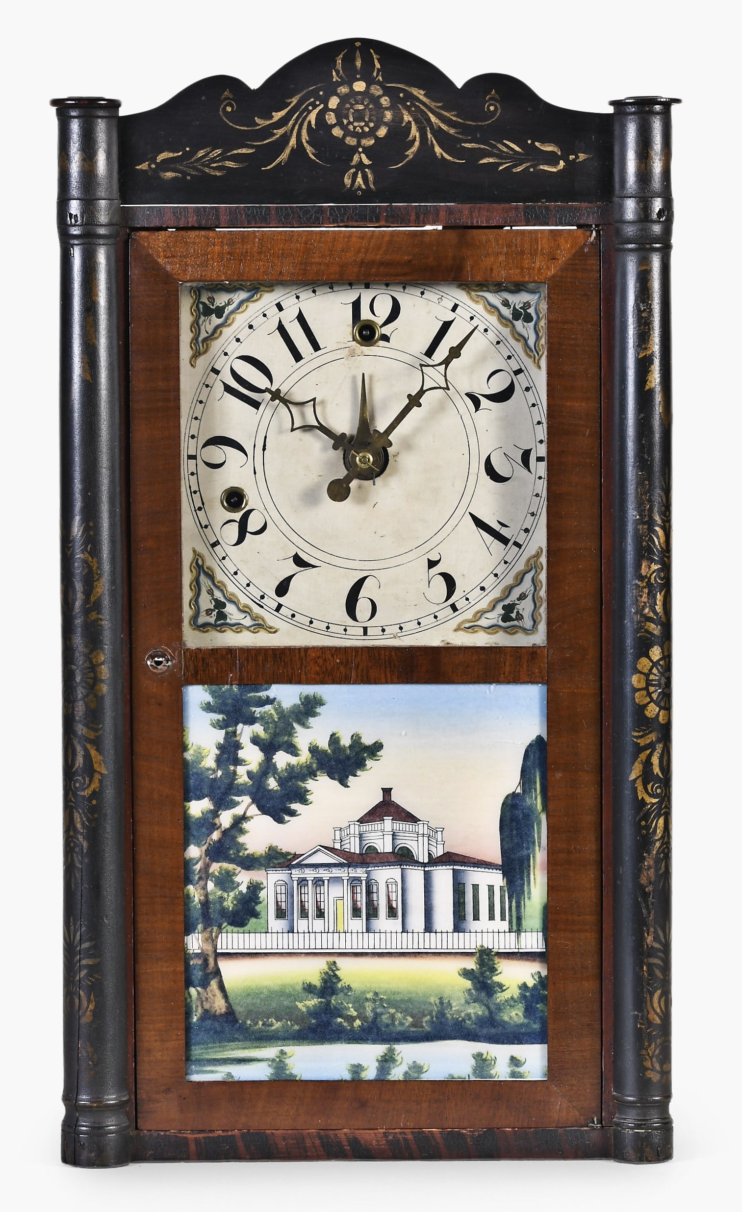 A Silas Hoadley quarter column and splat miniature shelf clock (1 of 7)