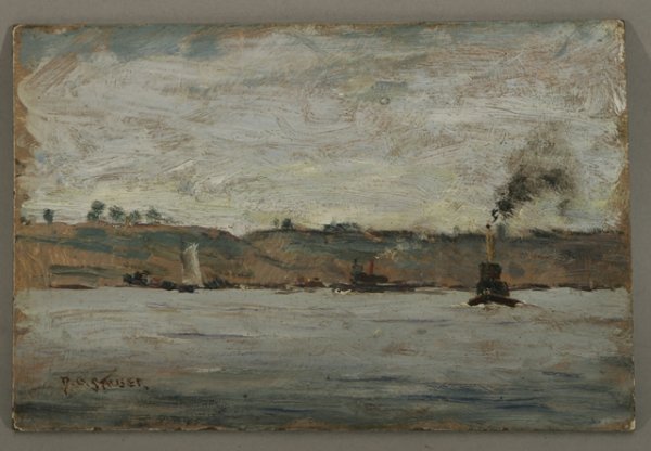 DEDRICK STUBER Tug Boat Oil Painting - 3