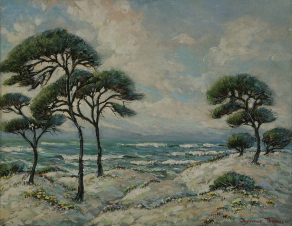 STEPHEN THOMAS Monterey Coast California Gouache P