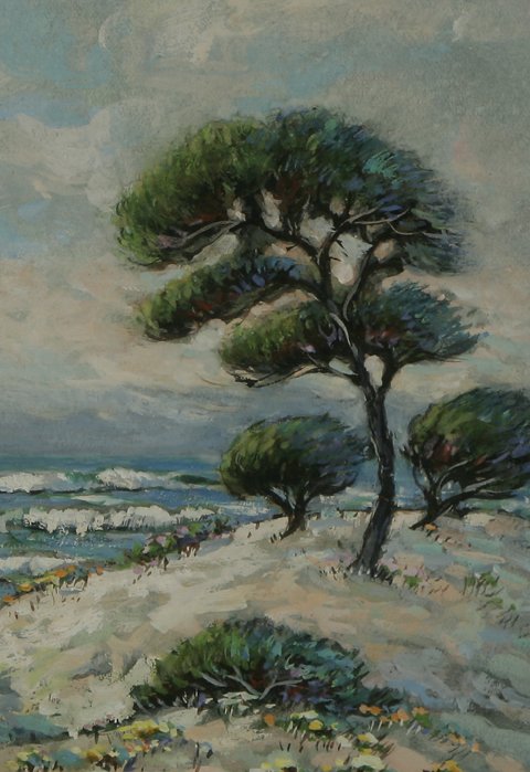 STEPHEN THOMAS Monterey Coast California Gouache P - 3