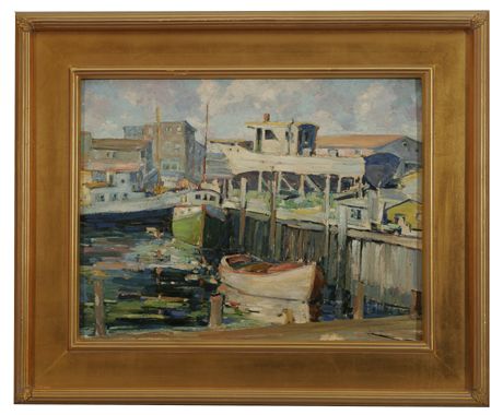 PETER BELA MAYER American Painting Dockside - 2