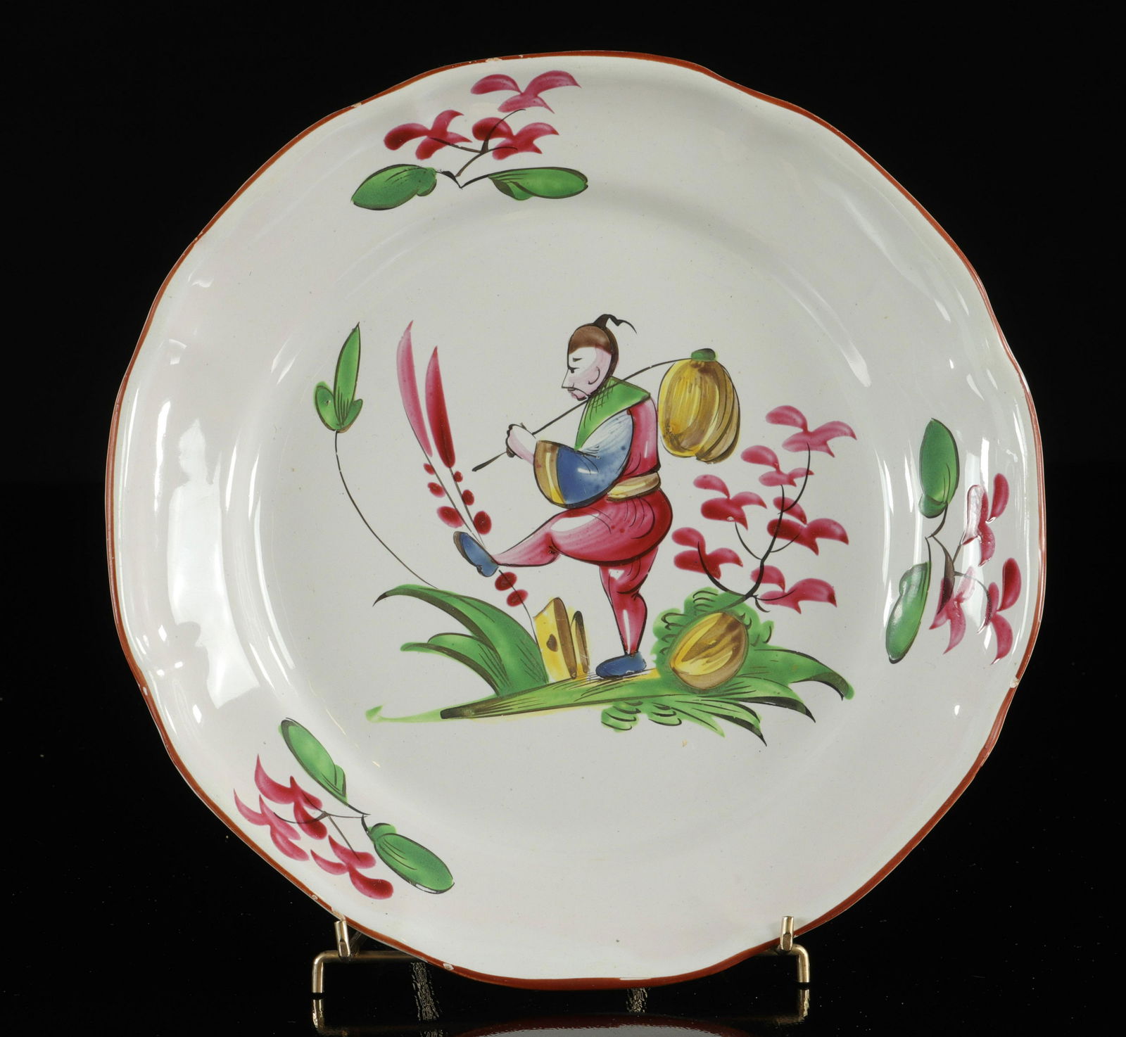 Les Islettes France Chinese-style decorations bearing a: Les Islettes France Chinese-style decorations bearing a flag. 18th.Sizes: L220mmWeight (K): 0.339kgState: After checking - good condition - no restoration - no repair