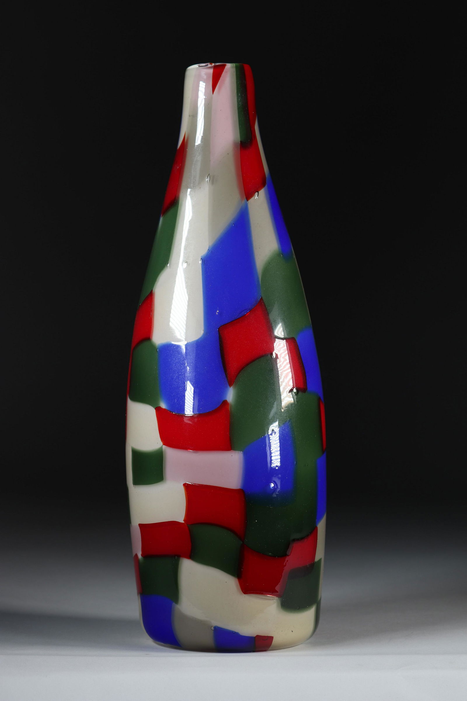 Murano Venini (att) Blown vase decorated with colored (1 of 4)