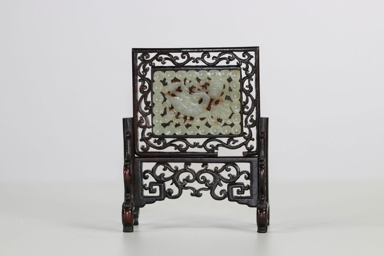 Ming period jade mounted as a table screen. (1 of 4)