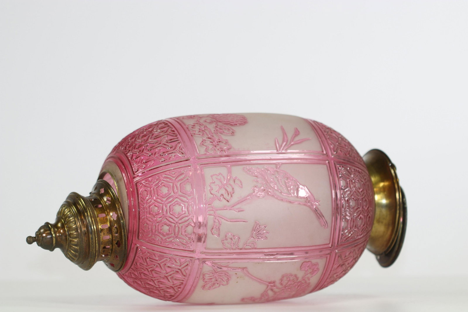 Baccarat, Japanese-style pressed-molded glass lantern,: Baccarat, Japanese-style pressed-molded glass lantern, signature, France, circa 1880 Sizes: H=400mm D=200mm Weight (K): 1,415kg Condition: at first glance - good condition - no restoration - no repair