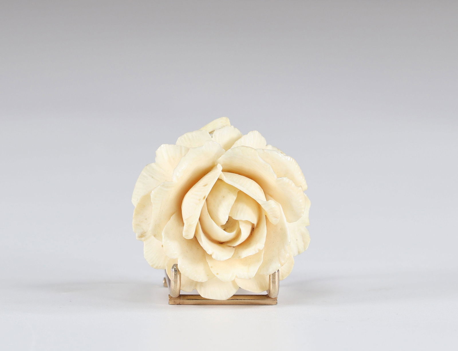 Ivory pendant carved with a rose circa 1900 (1 of 2)